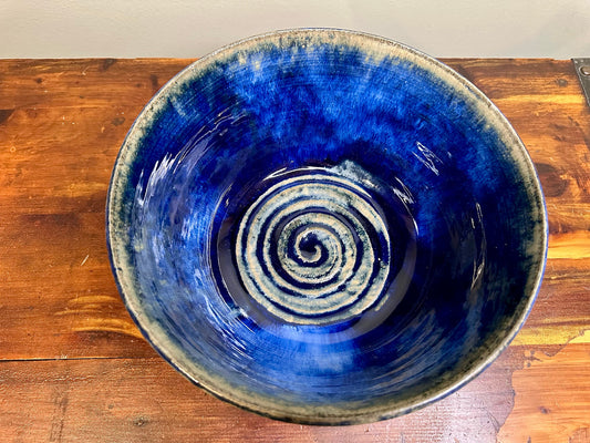 Hand Thrown Pottery Bowl - Blues & Browns
