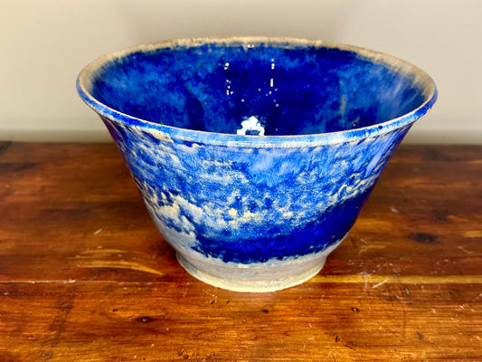 Hand Thrown Pottery Bowl - Blue & Brown (SECOND)