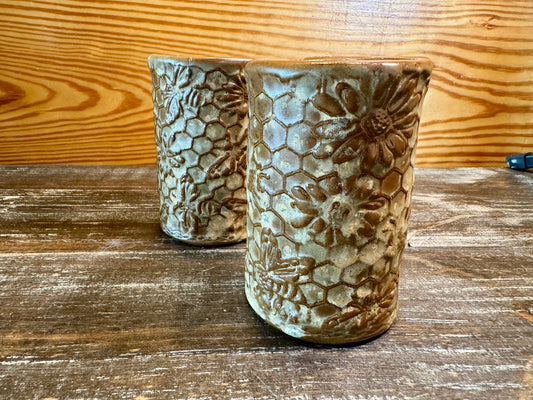 Cups with Bees & Honeycomb