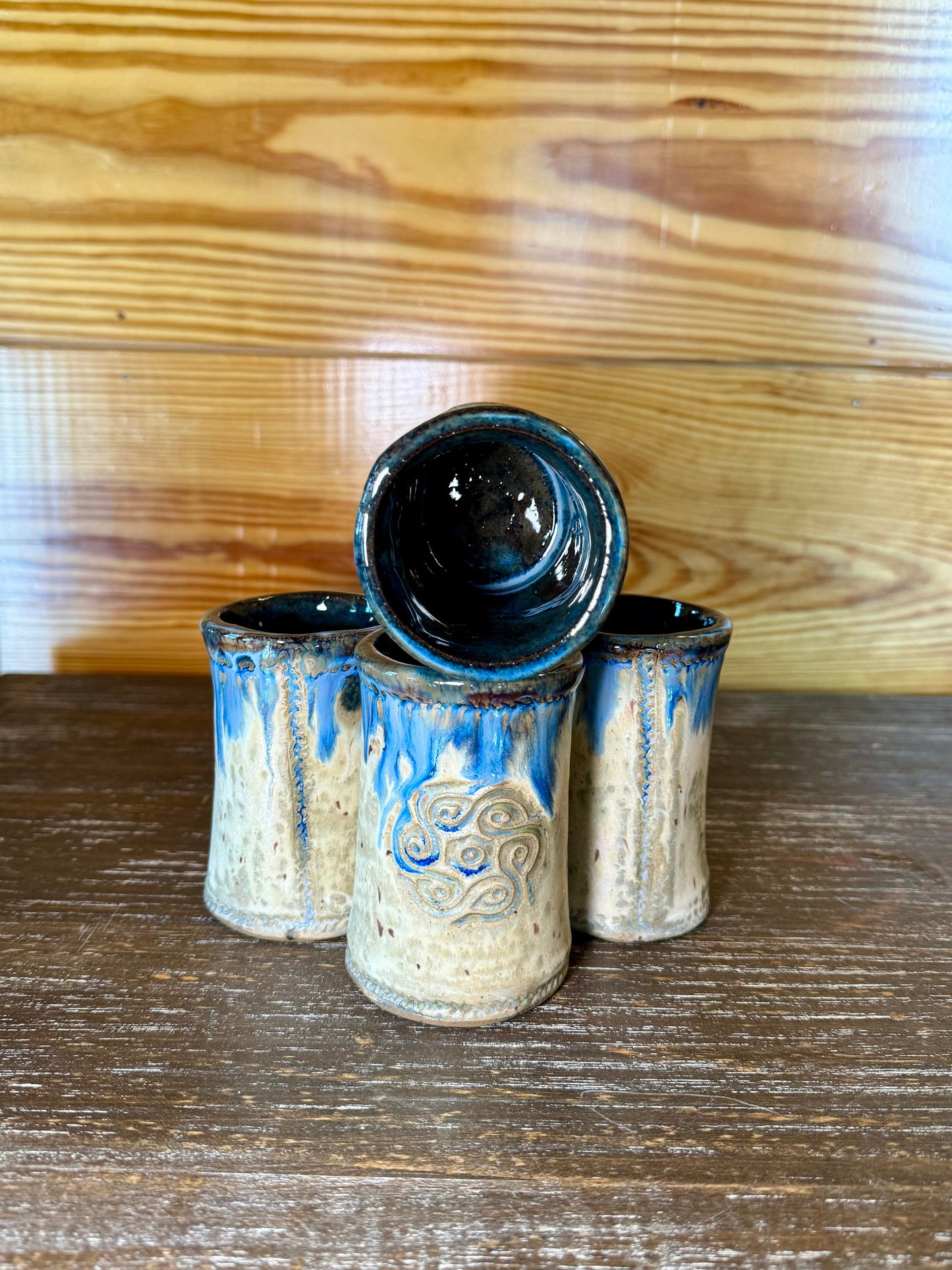 Set of 4 Cups w/ Celtic Symbols